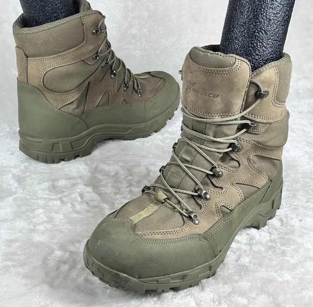 Wellco Combat Hiker Boots Mens 12 W Brown M760 Vibram Military Hiking Outdoor